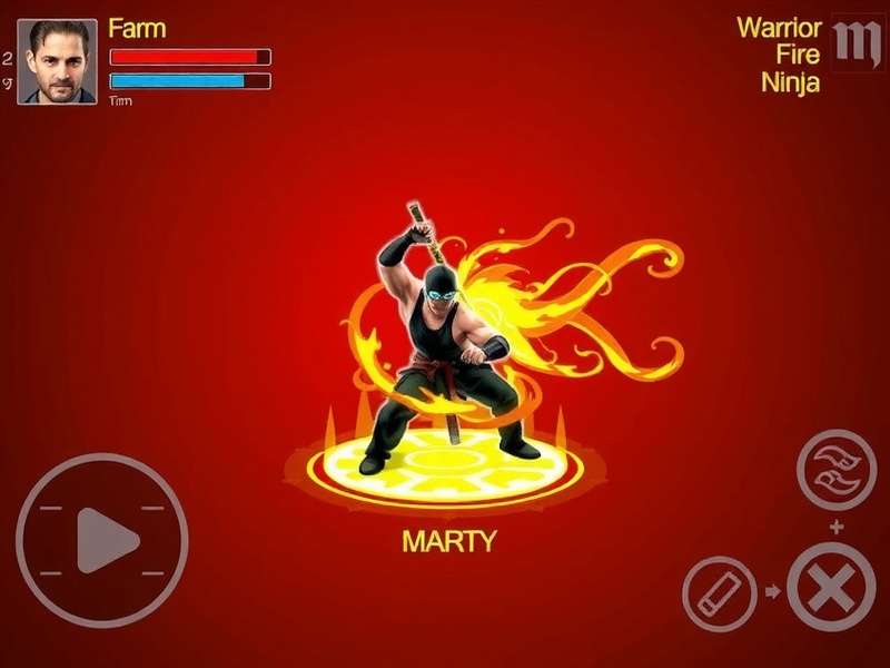 Warrior Fire Ninja Character Selection Screen